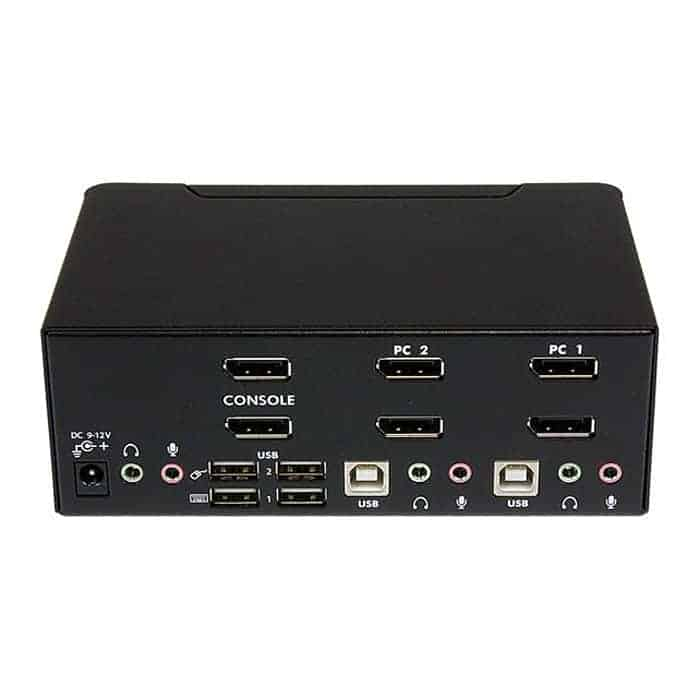 (image for) Startec Dual DisplayPort USB KVM Switch with Audio & USB 2.0 Hub